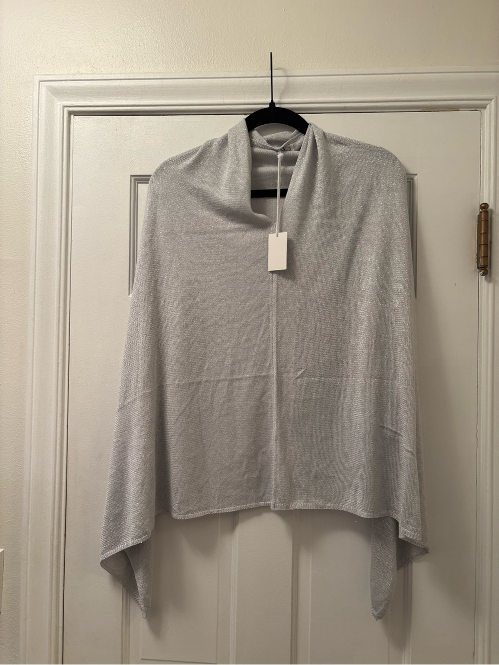 Light Silver Shimmer Knit Wrap